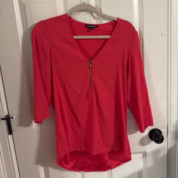 Hot pink high low zipper top from express - Picture 1 of 5